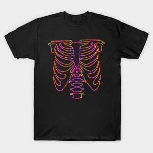 Skeleton Chest Colorful Rainbow T-Shirt